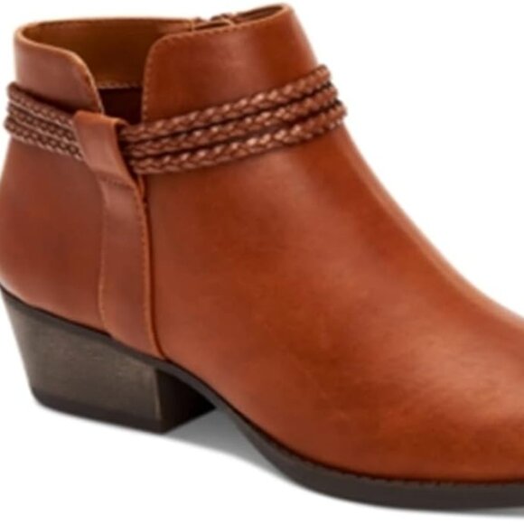 Style & Co. Womens Fellicity Faux Leather Ankle Brown Cognac Booties sz 7.5 EUC - Picture 13 of 14